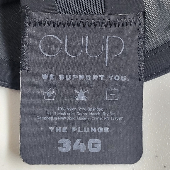 Cupp The Plunge Mesh Bra Size 34G In Black. - Picture 11 of 15